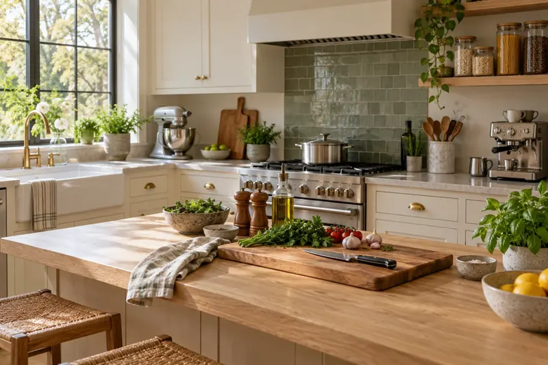 AI-created welcoming kitchen with cookware and everyday appliances