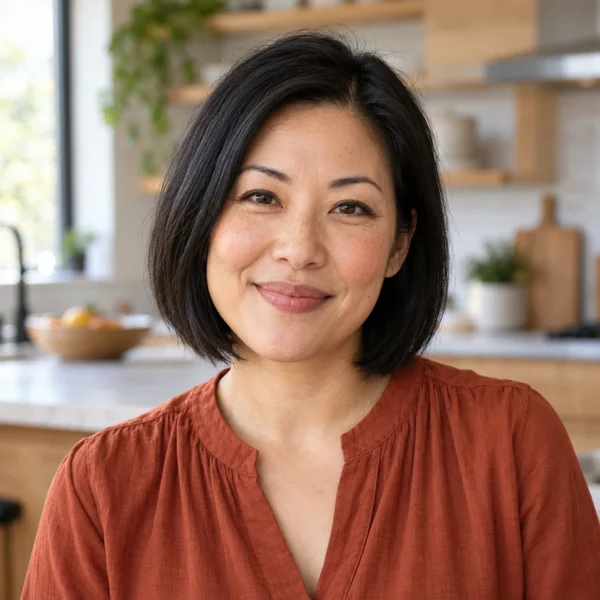 AI-generated portrait of a fictional character: Sophie Chen